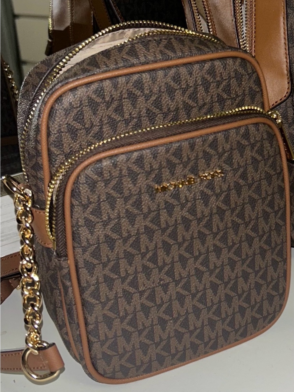 Brown Monogram Crossbody Backpack - Designer Style